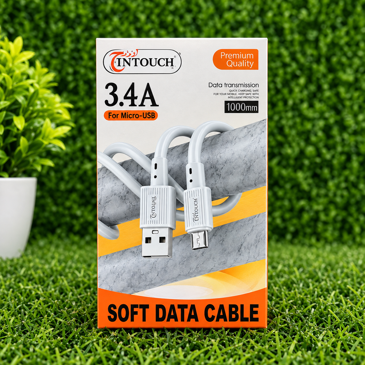 Intouch 3.4A Micro-USB Soft Data Cable